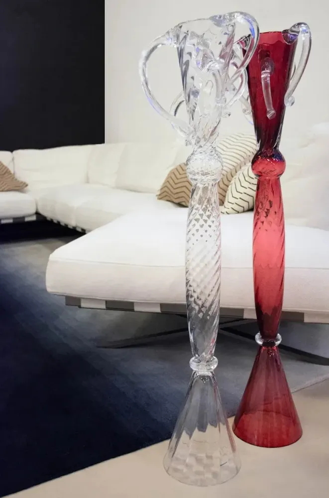 Vase WATTEAU I rot geblasenes Glas