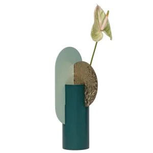 Vase YERMILOV - NUMMERIERTE EDITION grün mit Messing