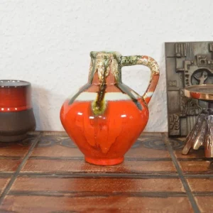 Vintage 1960s Keramik Vase Fat Lava Design WGP Pop-Art Laufglasur