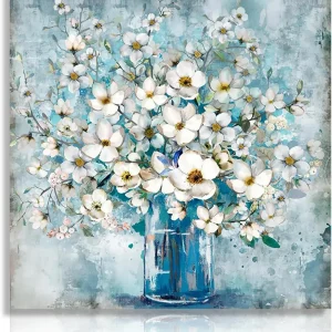 Vintage Blumen Leinwand Bilder Blumen Vase Ölgemälde