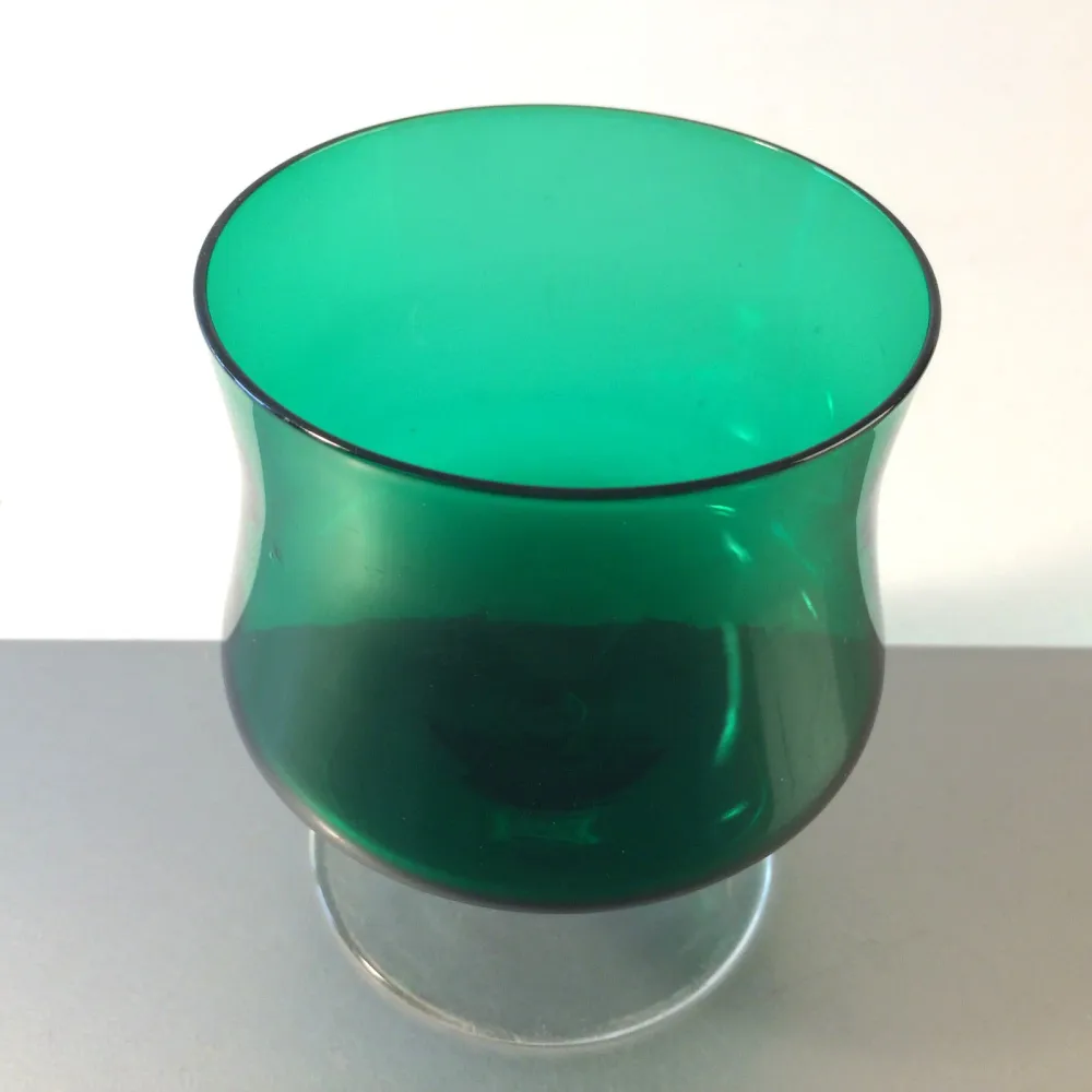 Vintage Glas grün Glasschale Dessertglas 50er 60er 11,8 cm Vase