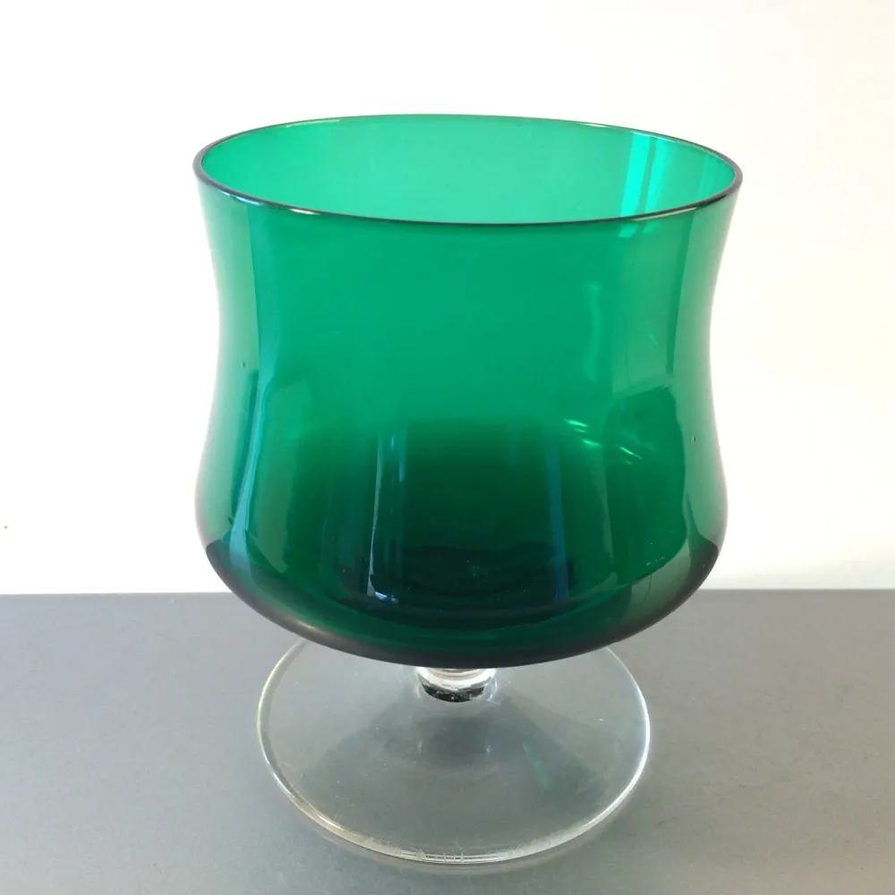 Vintage Glas grün Glasschale Dessertglas 50er 60er 11,8 cm Vase