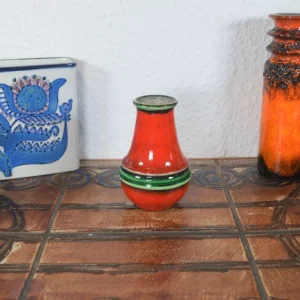 Vintage Jasba Keramik Vase N606 1960s Pop-Art Retro Design Fat Lava