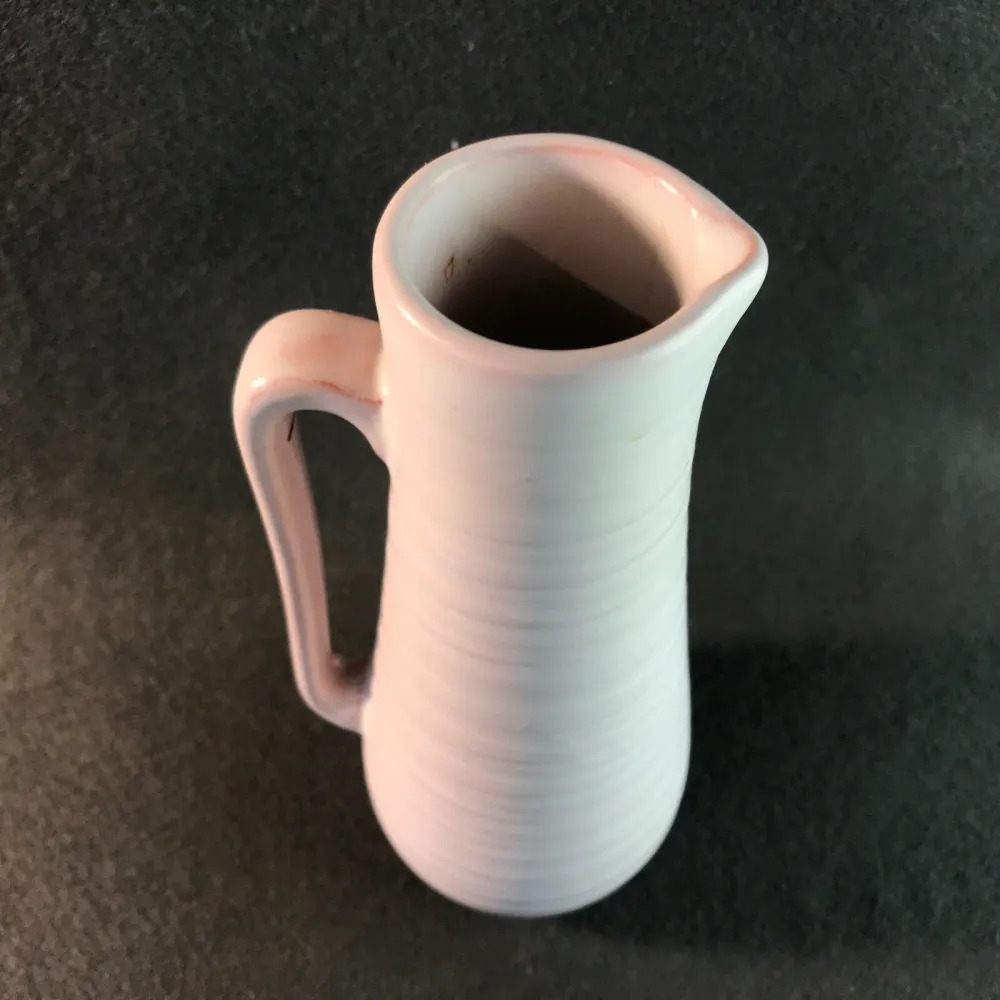 WÄCHTERSBACH Keramik Vase Bremen rosa Rillen 50er 60er Ursula Freca 17,5