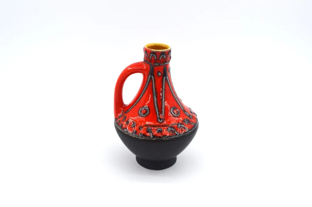 WGP Bay Keramik Fat-Lava Keramik Vase 67-17 Bodo Mans Design 1960s Westgerman Pop-Art Design