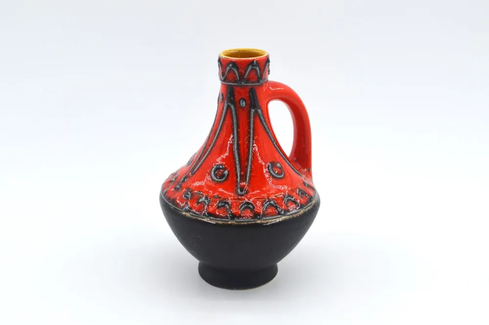 WGP Bay Keramik Fat-Lava Keramik Vase 67-17 Bodo Mans Design 1960s Westgerman Pop-Art Design
