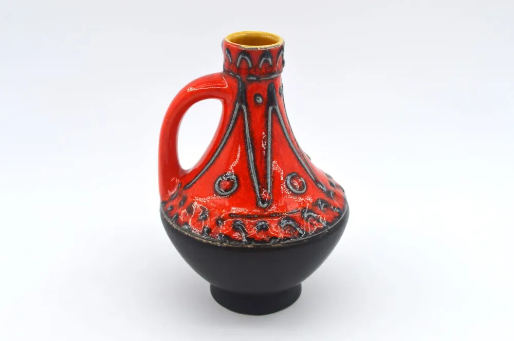 WGP Bay Keramik Fat-Lava Keramik Vase 67-17 Bodo Mans Design 1960s Westgerman Pop-Art Design