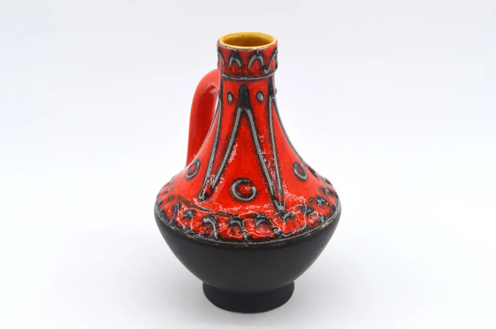 WGP Bay Keramik Fat-Lava Keramik Vase 67-17 Bodo Mans Design 1960s Westgerman Pop-Art Design