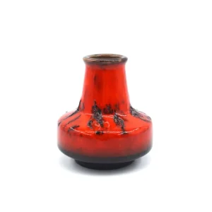 WGP Kreutz Keramik Vase Helmut Kreutz Vintage Vase mit seltener roter Fat-Lava Glasur 1960s West German Mid-Century Design...