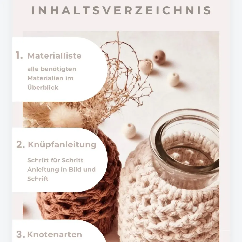 Windlicht / Vase PDF Anleitung | Makramee DIY | Deutsch