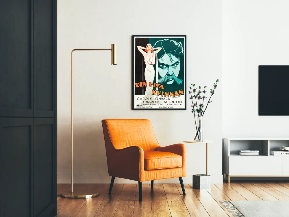 Vintage-Filmplakat Den Vita Kvinnan – Retro-Wanddekoration