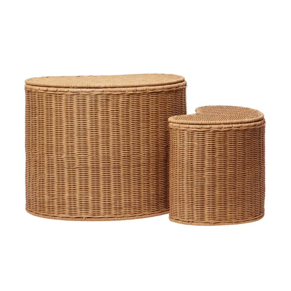 B-Ware Ferm Living Aufbewahrungskorb Korb Kinderzimmer Rattan Natur 2er Set