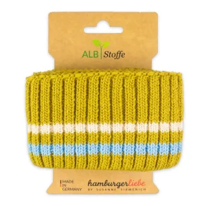 Cuff Me Cozy Stripes Botanical Bündchen senf-meringa-azzuro