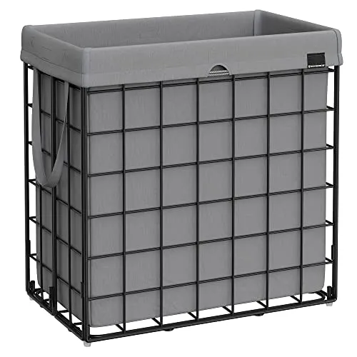 Derins Wäschekorb 110L, faltbarer Wäschesammler, abnehmbarer und waschbarer Wäschesack, Metalldrahtgestell, für Schlafzimm...