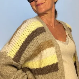 Golden Stripes Cardigan - Spätsommer Vibes Streifen