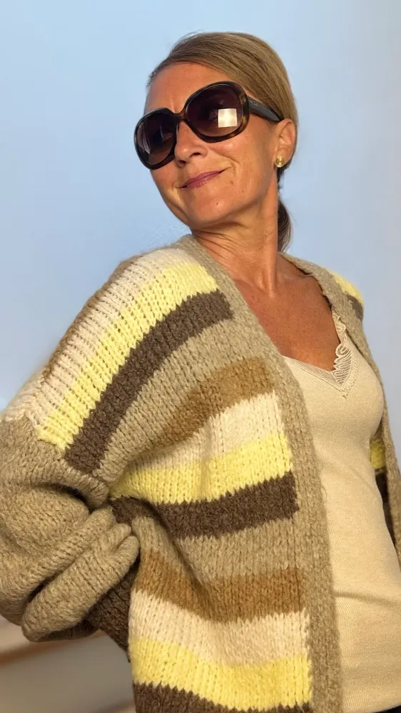 Golden Stripes Cardigan - Spätsommer Vibes Streifen