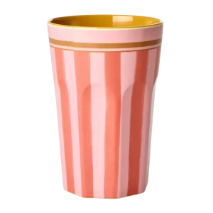 Großer Becher - Pink - Organic Stripes Print