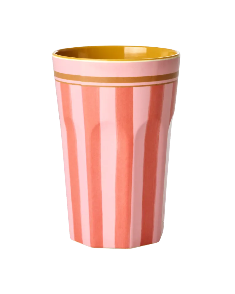Großer Becher - Pink - Organic Stripes Print