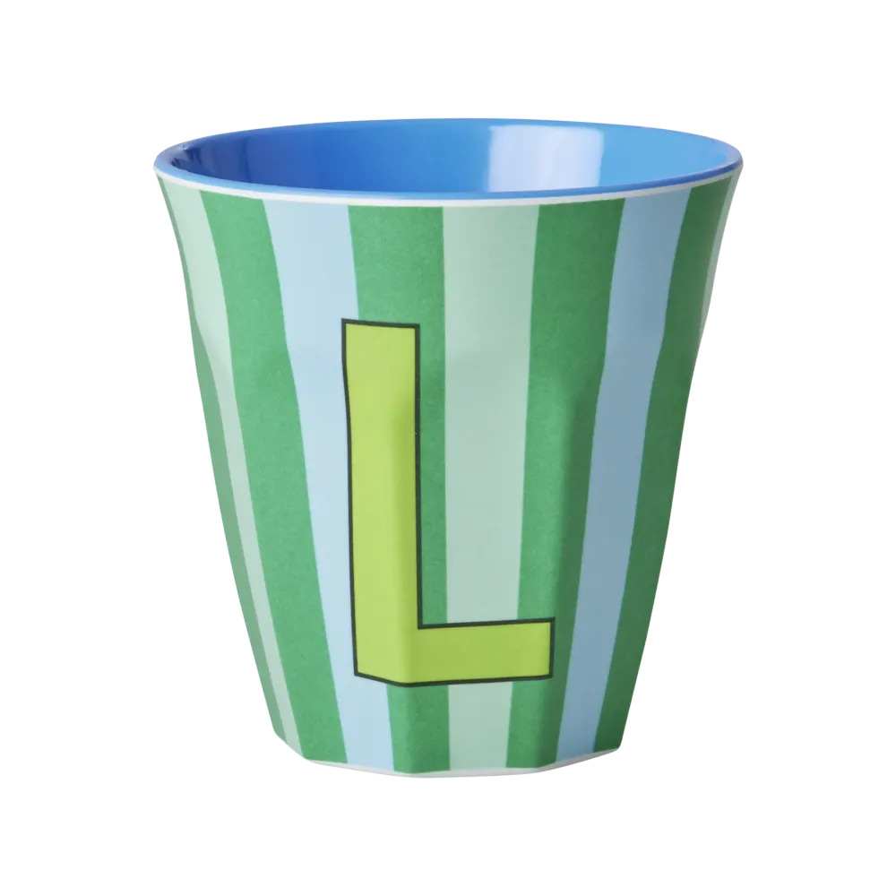Mittelgroße Becher - Blau - K - Stripes