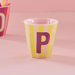 Mittelgroße Becher - Hellgelb - P - Stripes
