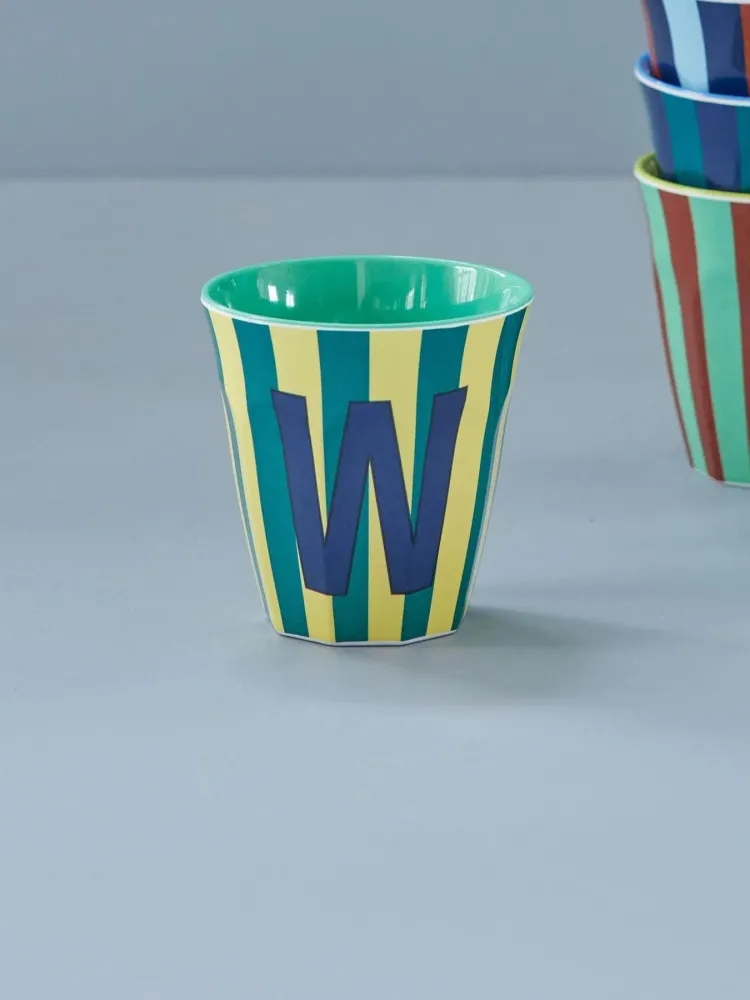 Mittelgroße Becher - Mehrfarbig - W - Stripes