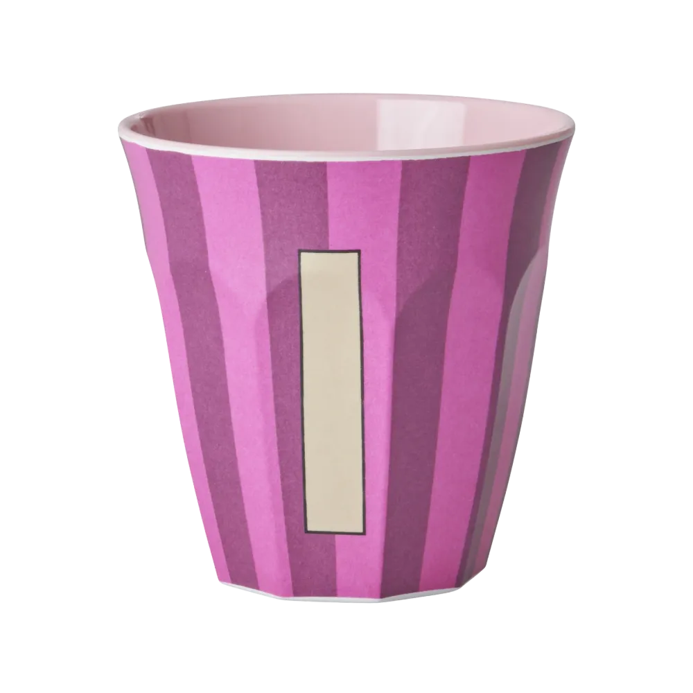 Mittelgroße Becher - Pink - I - Stripes