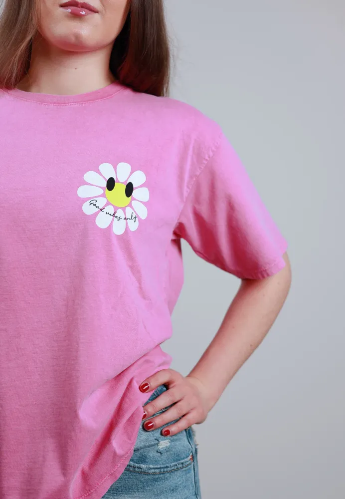 MOOIJ Good Vibes Only T-Shirt - Acidwash Pink