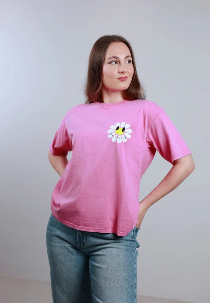 MOOIJ Good Vibes Only T-Shirt - Acidwash Pink