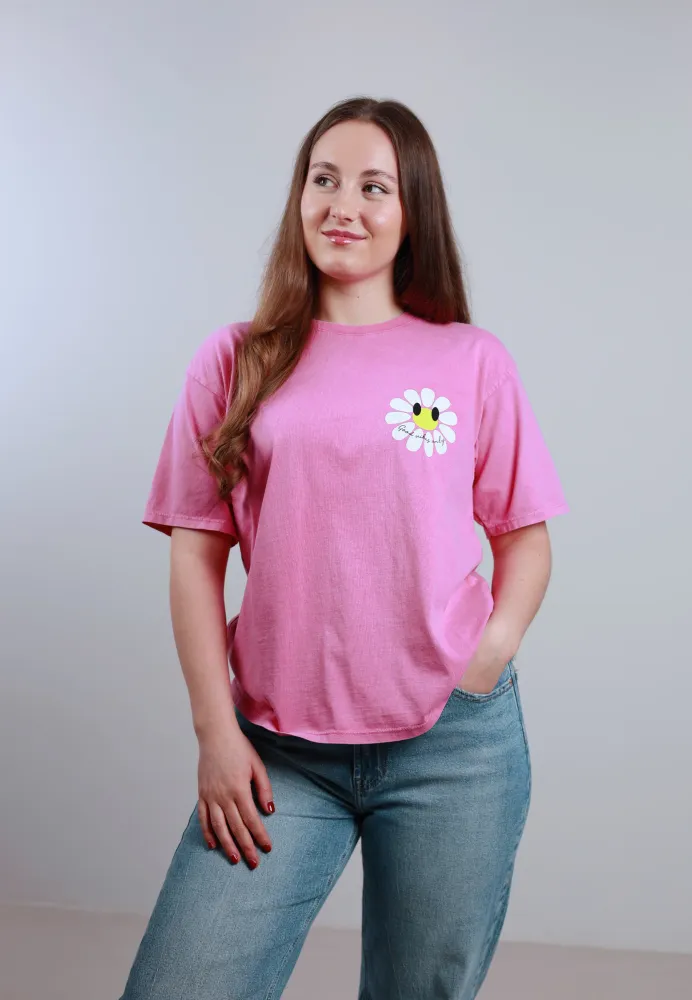 MOOIJ Good Vibes Only T-Shirt - Acidwash Pink