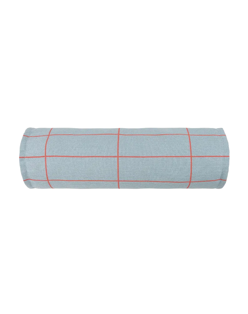 Nobodinoz - Vibes Kollektion - Zylinderkissen - Blue red grid