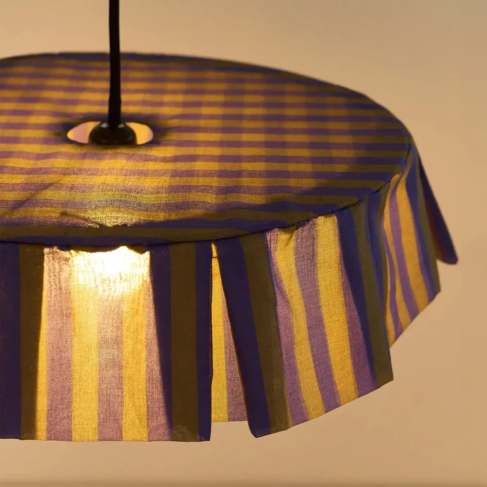 Nobodinoz - Vibes-Kollektion - Lampenschirm Brown Stripes Durchm. 40cm