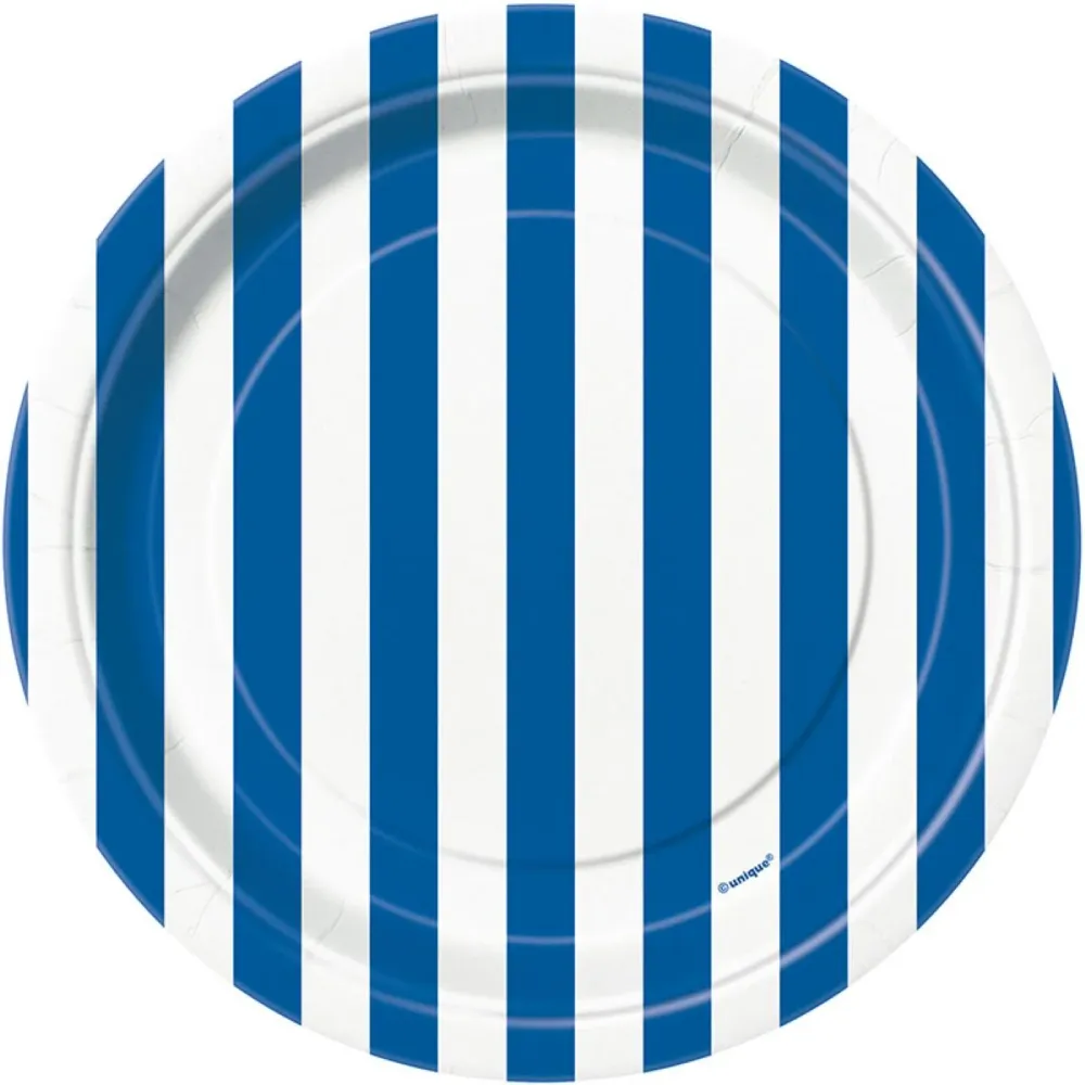 Pappteller Stripes Blau 18cmØ/8 St.