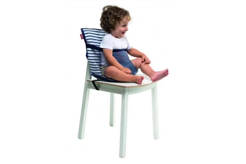 Pocket Seat – Taschensitz für unterwegs – Blue Stripes