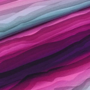 Reststück 40cm - Baumwolljersey Wavy Stripes violett-beere-rauchblau Lycklig Design