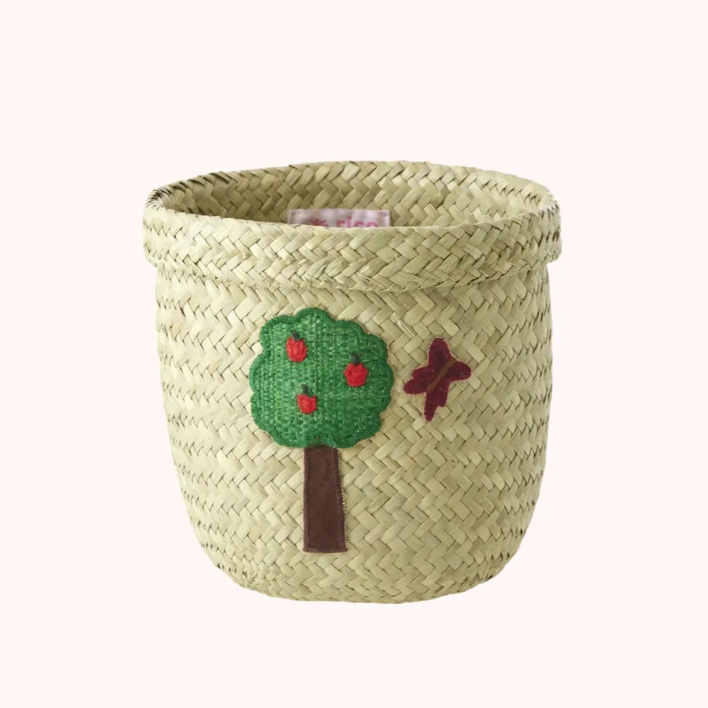RICE - Aufbewahrungskorb Bast Raffia Small Happy Forest