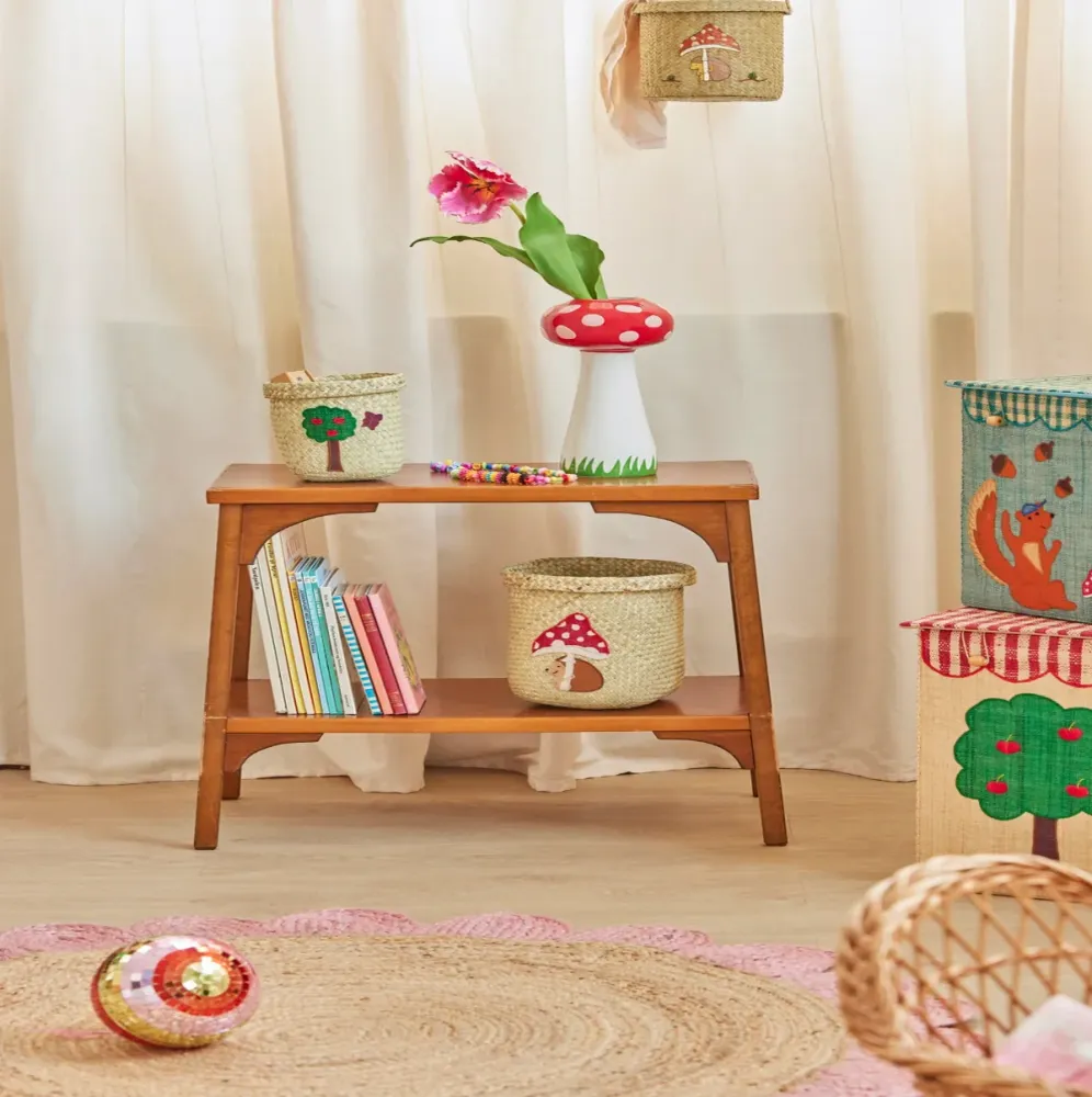 RICE - Aufbewahrungskorb Bast Raffia Small Happy Forest