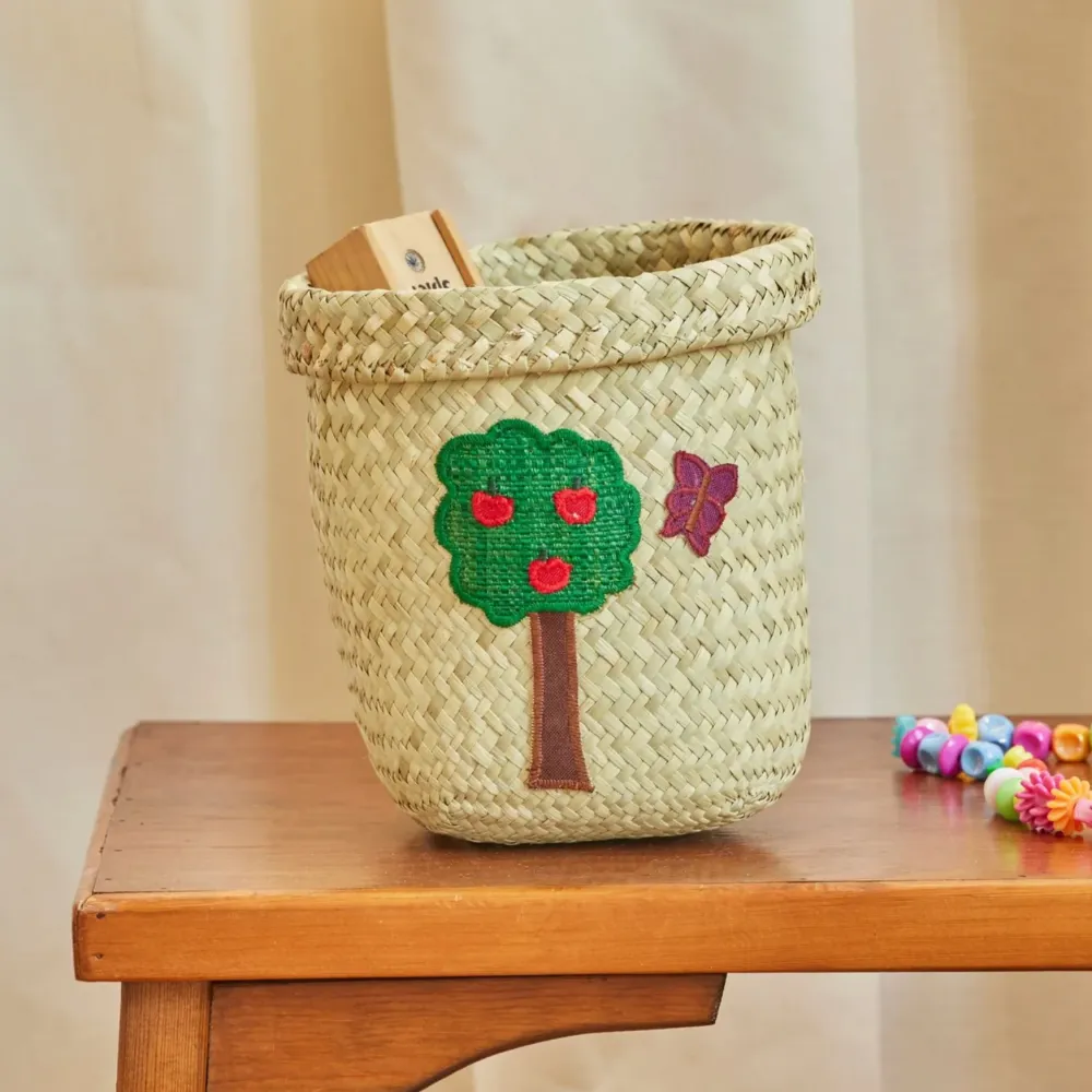 RICE - Aufbewahrungskorb Bast Raffia Small Happy Forest
