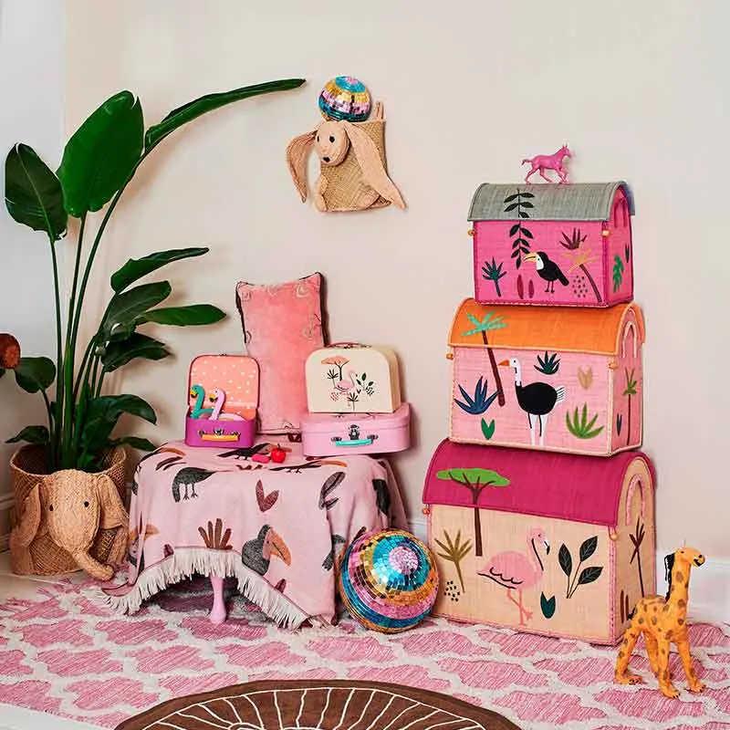 Rice Aufbewahrungskorb Mittel Pink Jungle