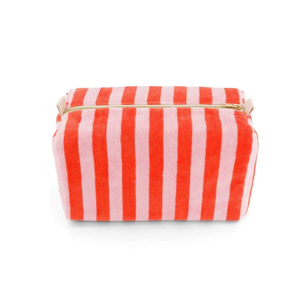 Rose April | Kosmetiktasche Vic Pouch Terry Stripes Pink/Tomato