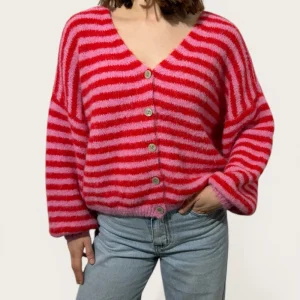 STRIPES CARDI ROT/PINK