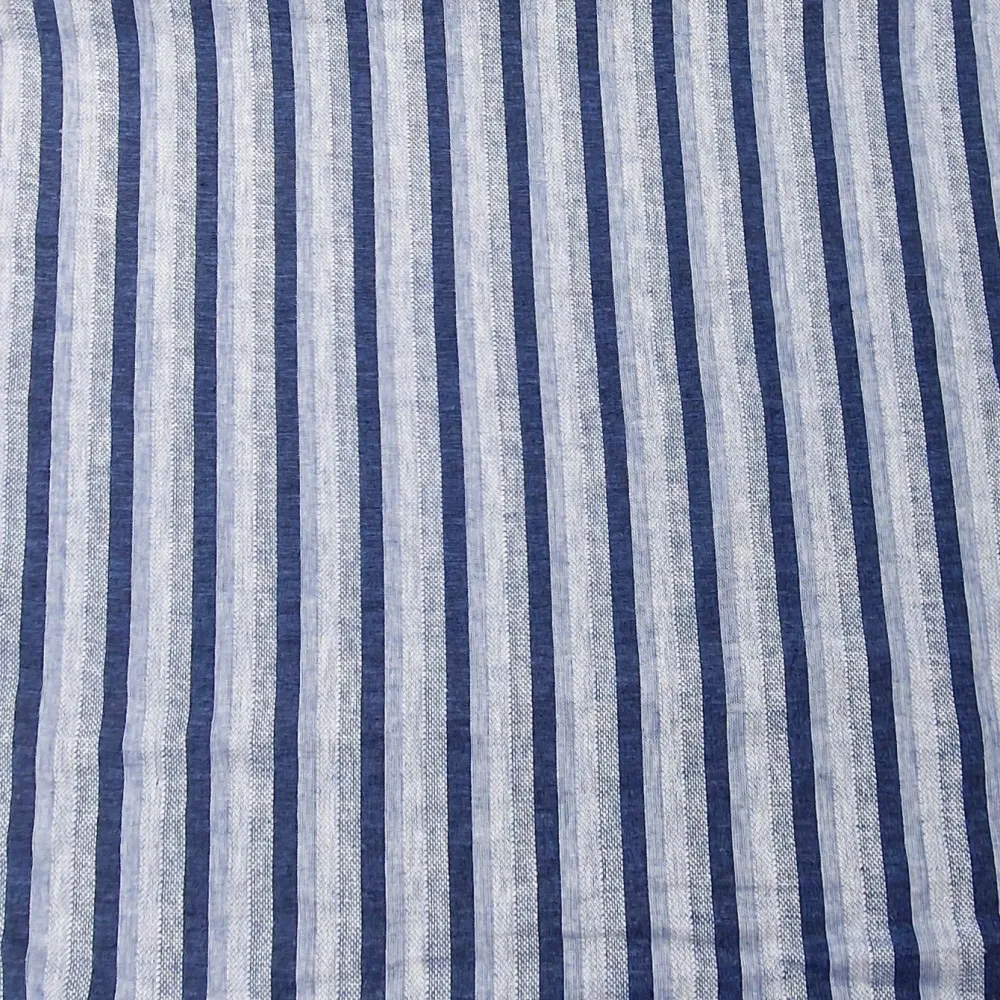 Viskose Leinen stripes blue