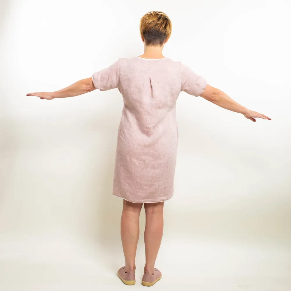 Bio-Leinenkleid "luftig leicht" | EINZELSTÜCK | rose Größe XS