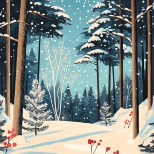 Christmas Snowy forest