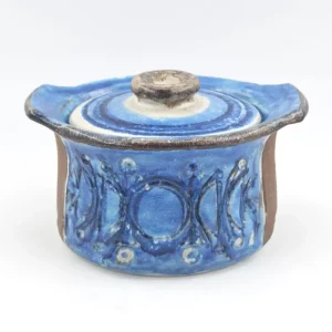 Ott Samsø Dänemark Studiokeramik 1960s Mid-Century Fat-Lava Deckeldose Kunstkeramik Einzelstück