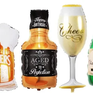 Champagner Wein Bier Ballons Weinglas Sektflasche