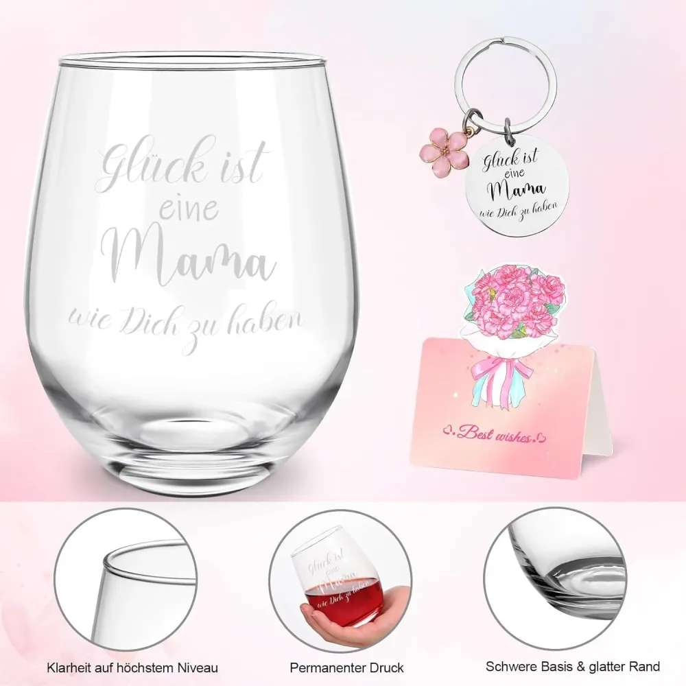 Personalisiertes Weinglas für Mama - Muttertagsgeschenk 17oz - Joymaking