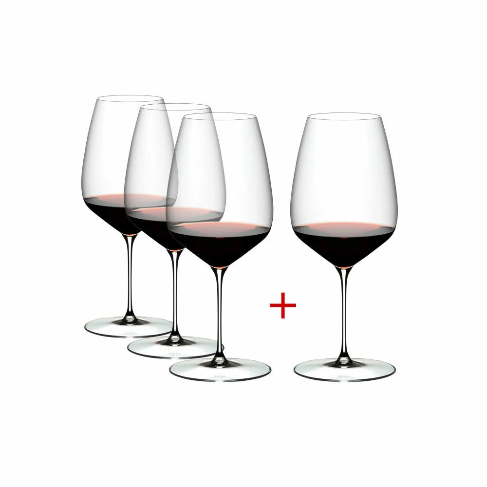 Riedel Veloce Cabernet Merlot, 4er Vorteilsset, Rotweinglas, Weinglas, Kristallglas, 829 ml, 5330/0
