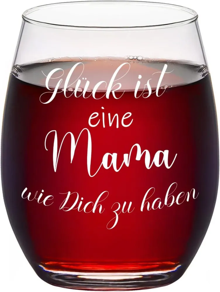 Weinglas mit Gravur Muttertag Geschenk Frauen 15oz
