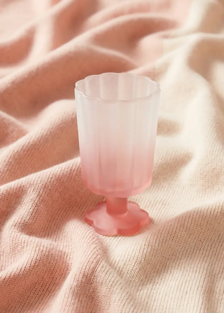 Weinglas mit mattierter rosa Oberfläche - 300 ml