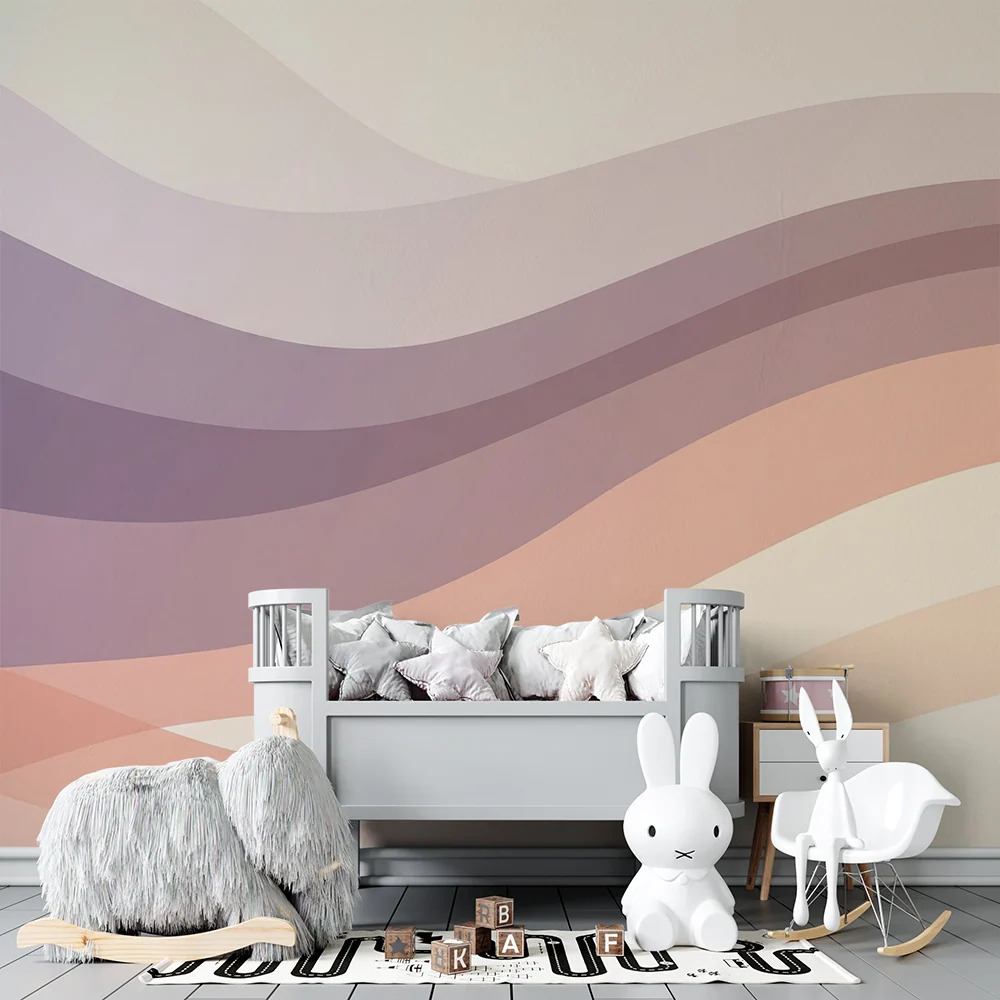 Babyzimmer Tapete | Sanfte Pastellwellen